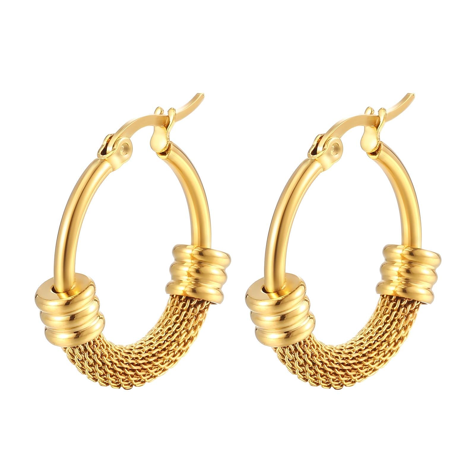 18K Gold Plated Stainless Steel Hoop Earrings, Intensity - The Best Accessory