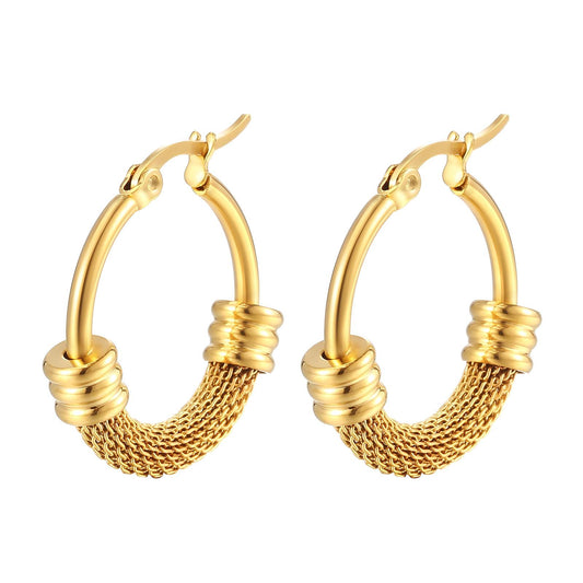 18K Gold Plated Stainless Steel Hoop Earrings, Intensity - The Best Accessory