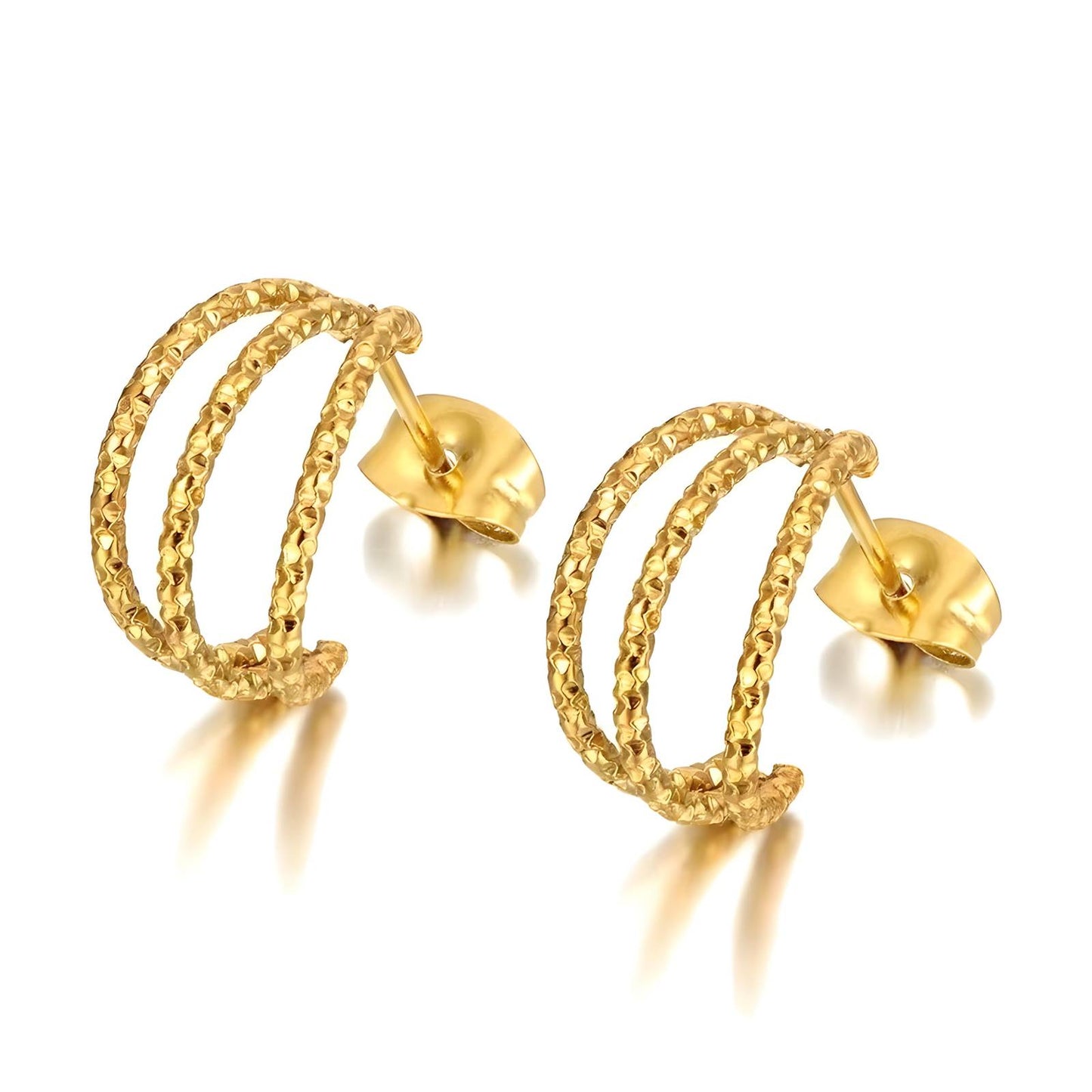18K Gold Plated Stainless Steel Hoop Earrings, Intensity - The Best Accessory