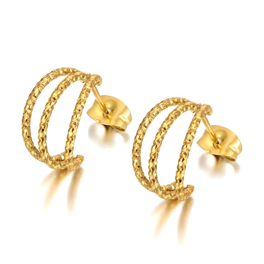18K Gold Plated Stainless Steel Hoop Earrings, Intensity - The Best Accessory