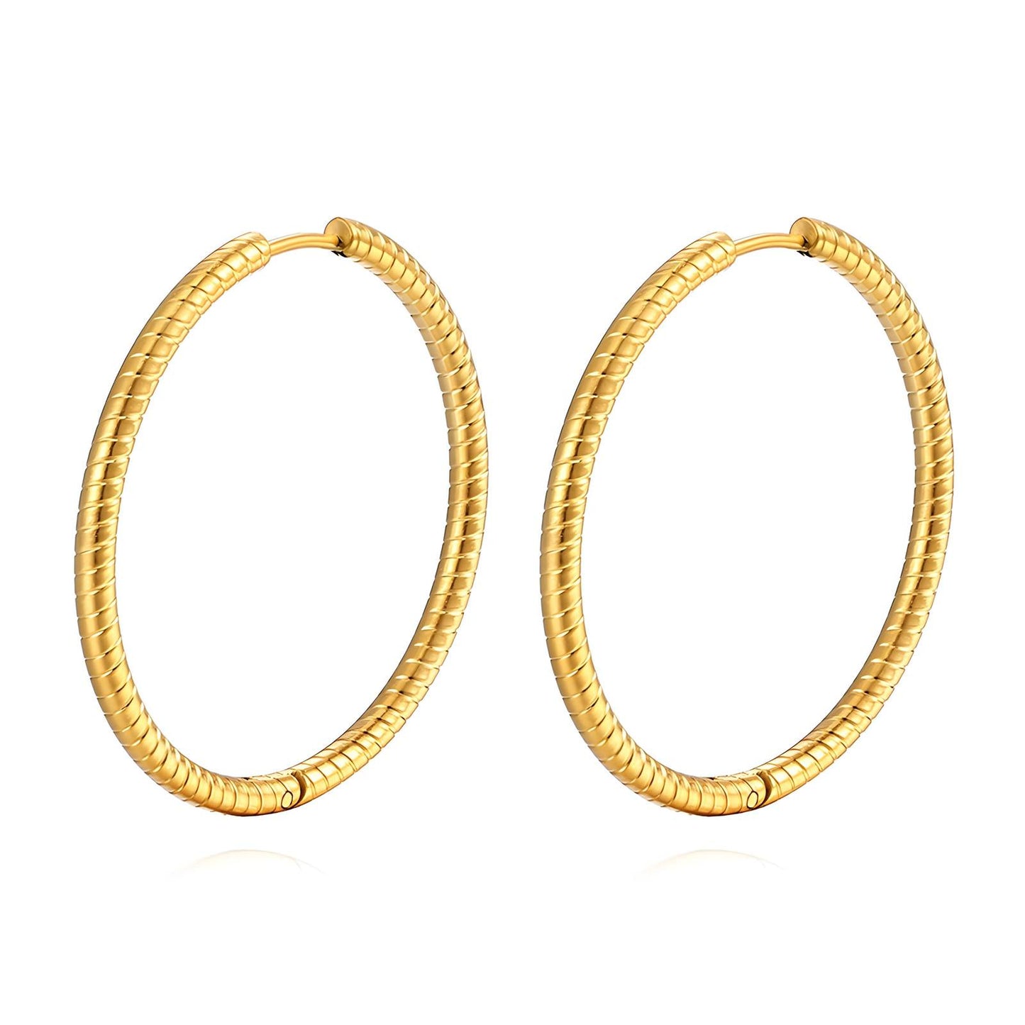 18K Gold Plated Stainless Steel Hoop Earrings, Intensity