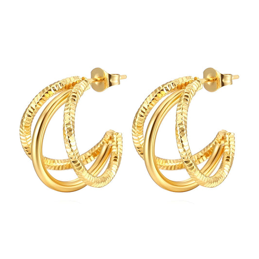 18K Gold Plated Stainless Steel Hoop Earrings, Intensity - The Best Accessory