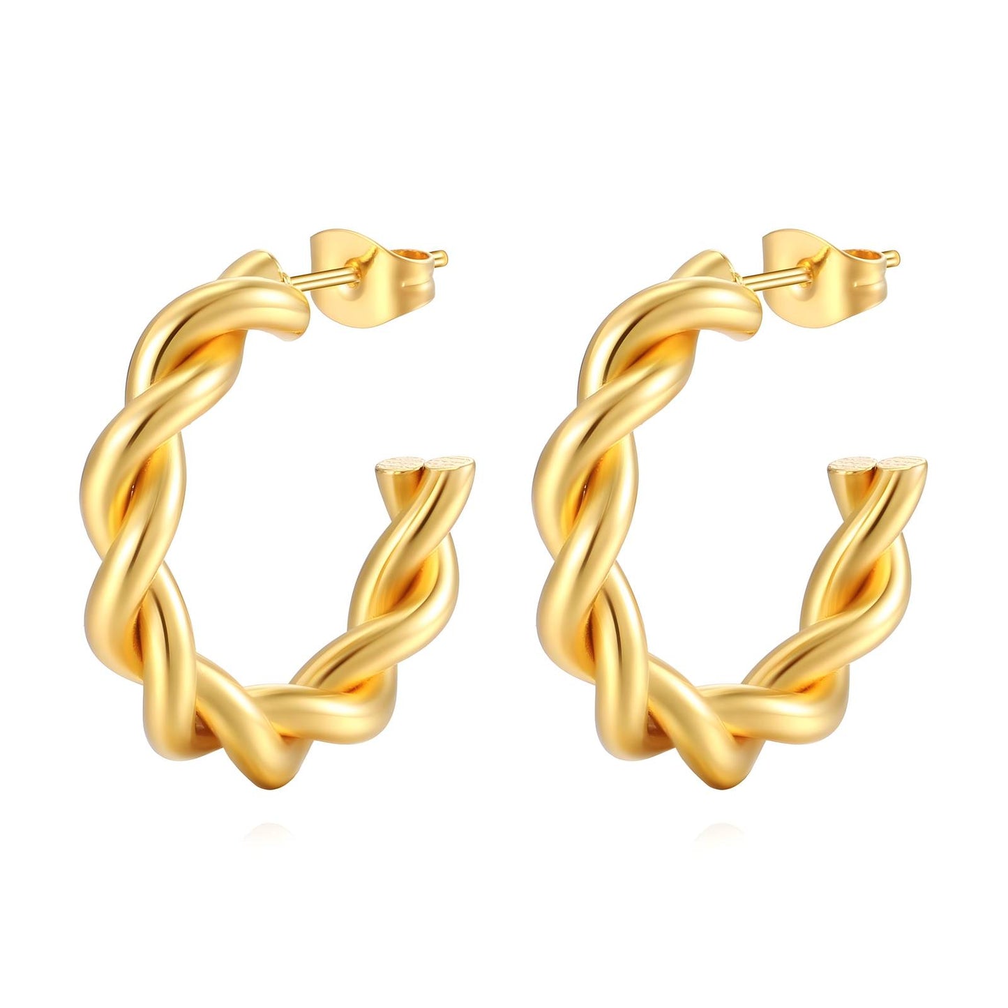 18K Gold Plated Stainless Steel Hoop Earrings, Intensity