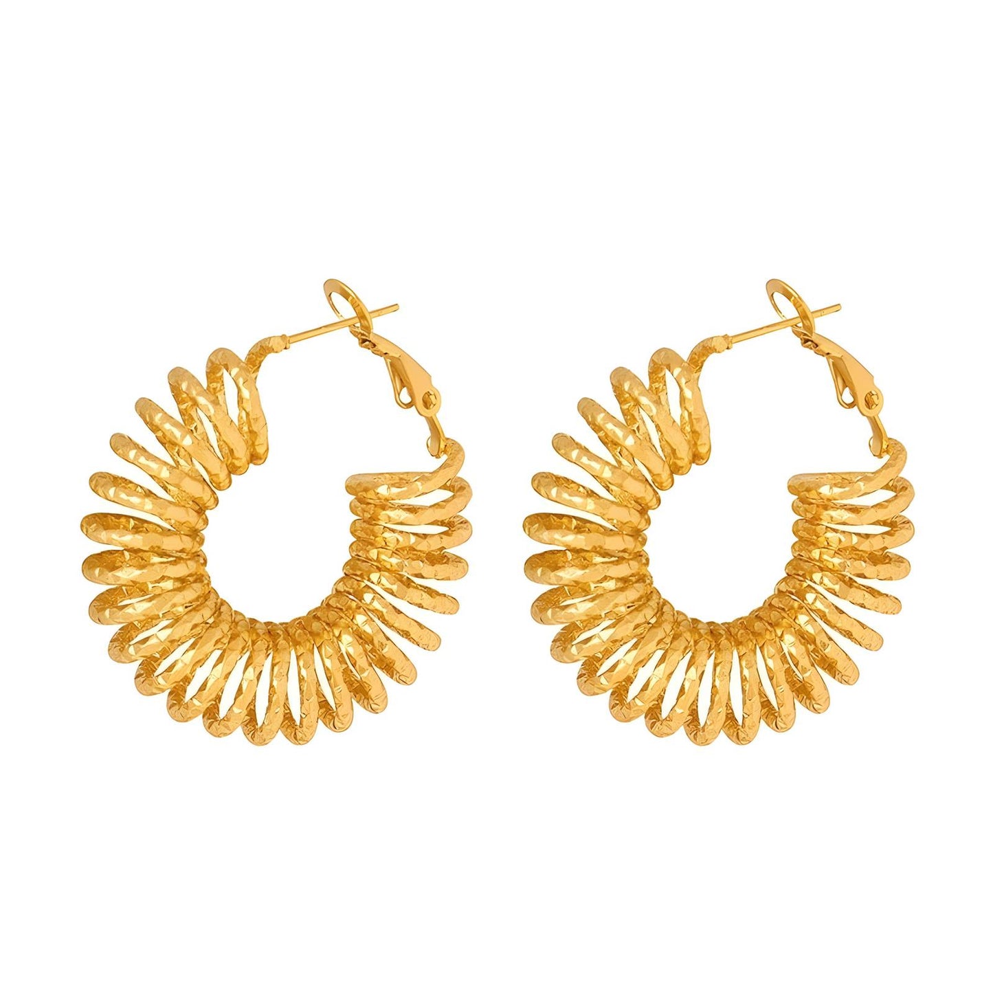 18K gold plated Stainless steel  Spiral earrings, Intensity - The Best Accessory