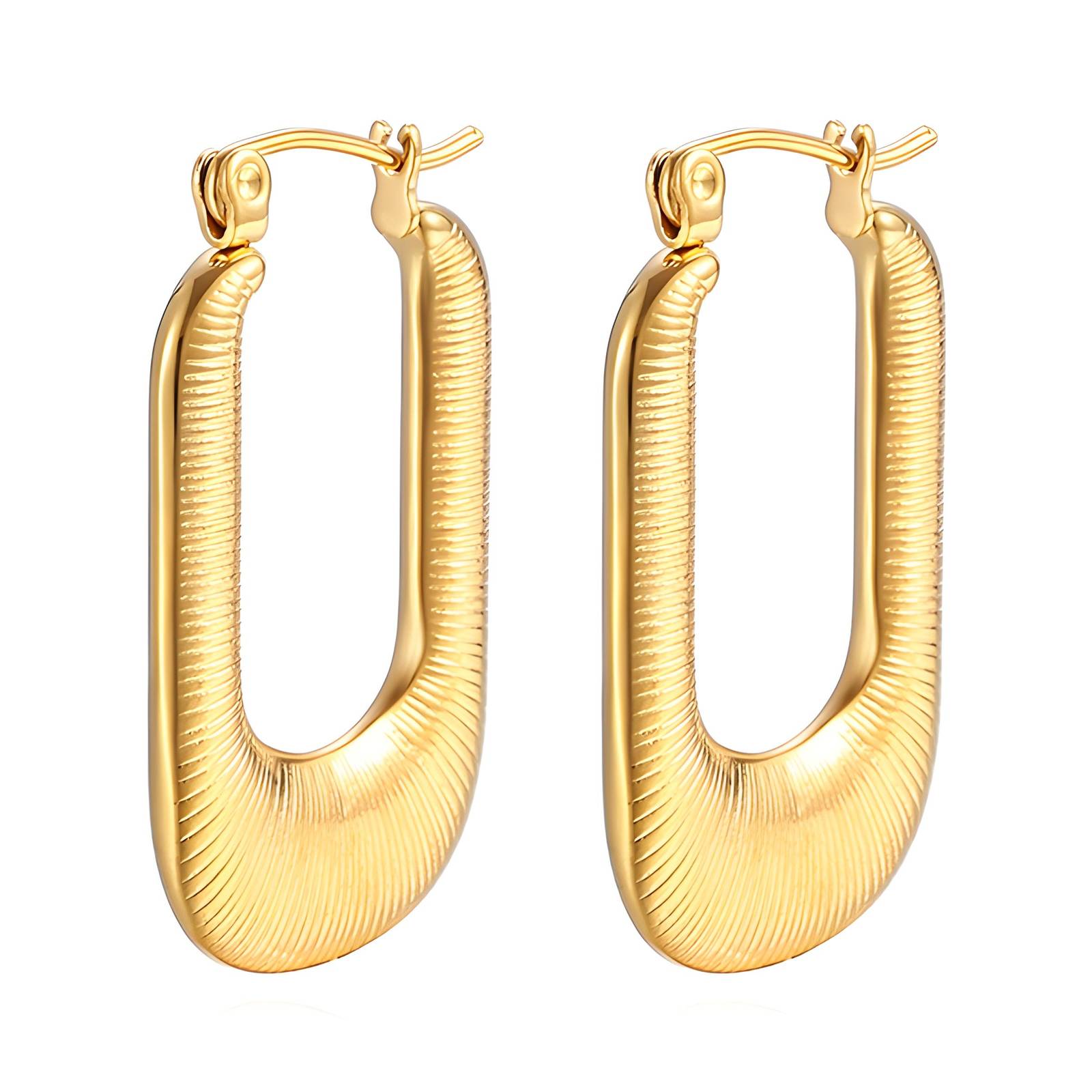 18K Gold Plated Stainless Steel Hoop Earrings, Intensity - The Best Accessory