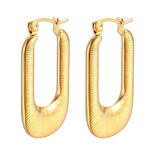 18K Gold Plated Stainless Steel Hoop Earrings, Intensity - The Best Accessory