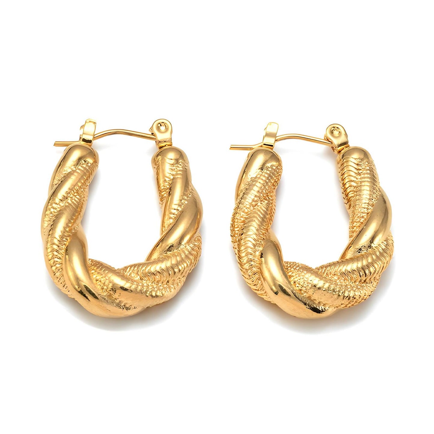 18K Gold Plated Stainless Steel Hoop Earrings, Intensity - The Best Accessory