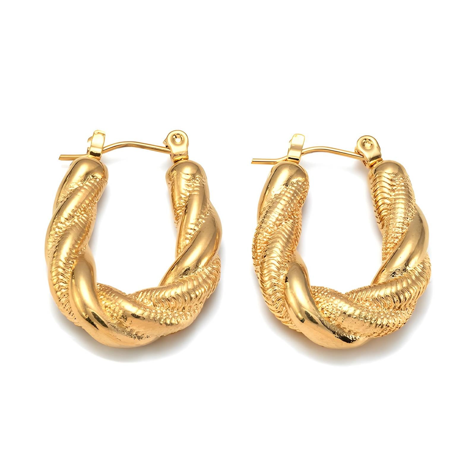 18K Gold Plated Stainless Steel Hoop Earrings, Intensity - The Best Accessory