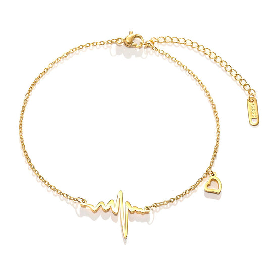 18K gold plated Stainless steel  Hearts bracelet, Intensity - The Best Accessory