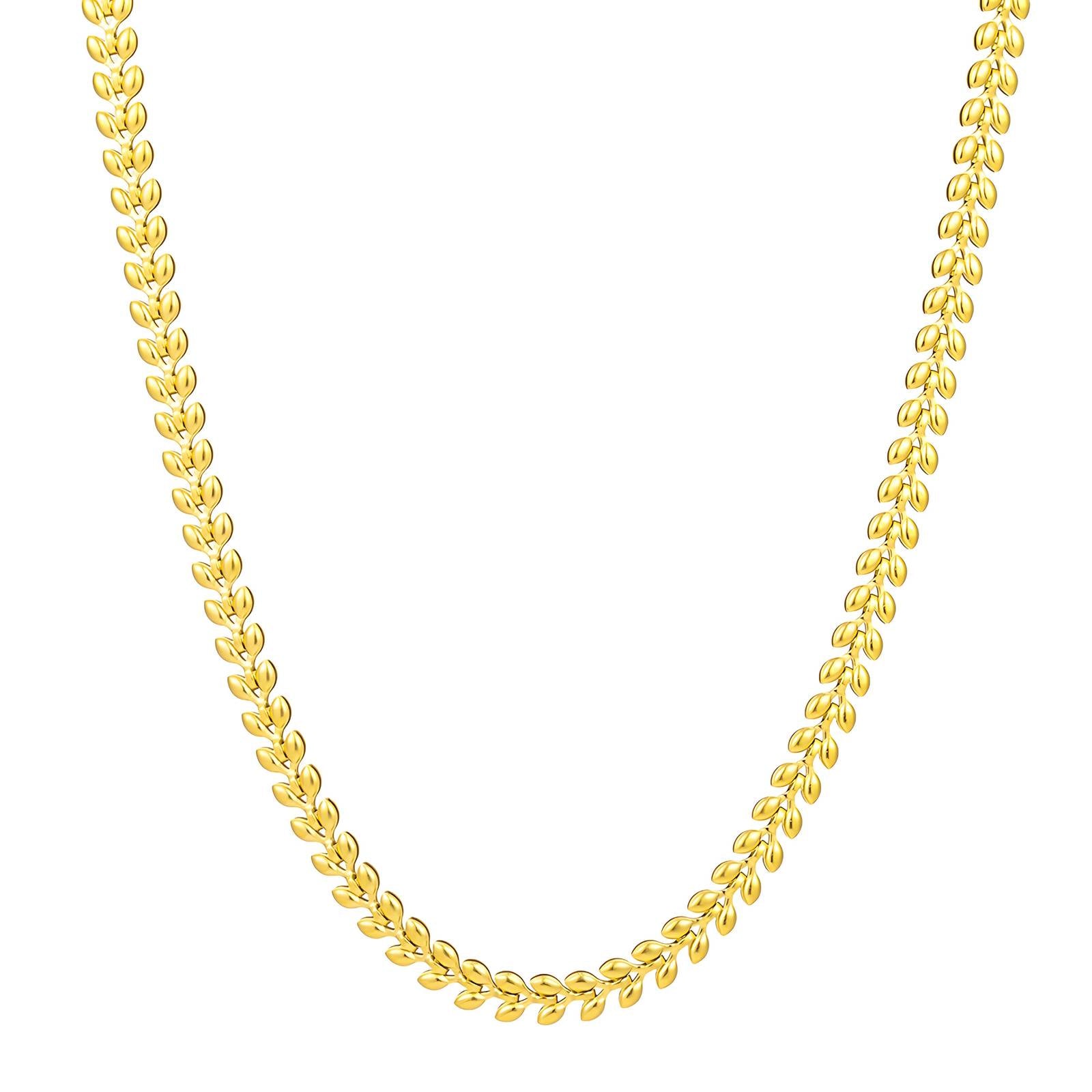 18K gold plated Stainless steel  Leafs necklace, Intensity - The Best Accessory