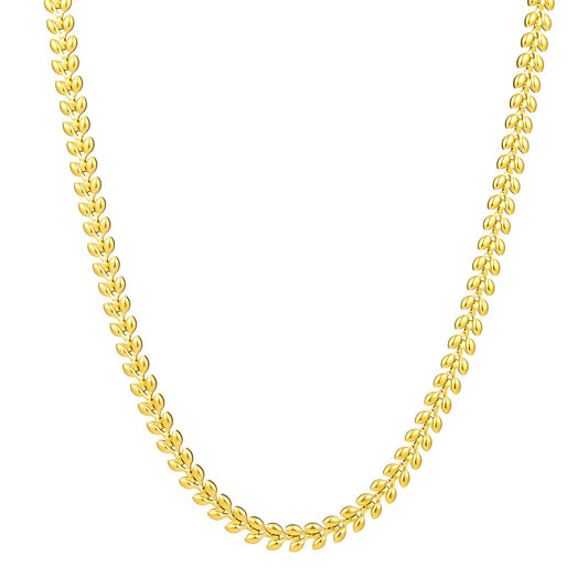 18K gold plated Stainless steel  Leafs necklace, Intensity - The Best Accessory
