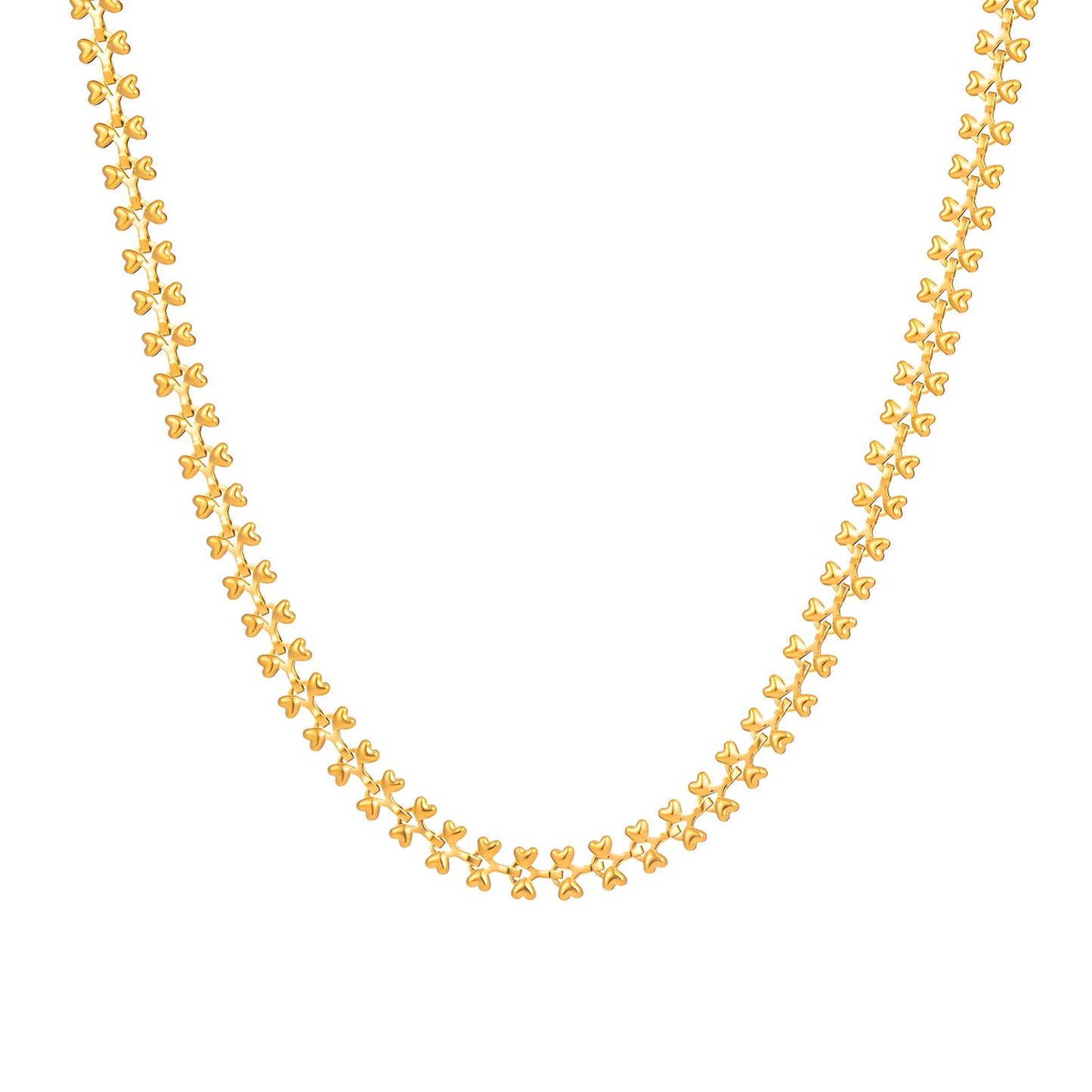 18K gold plated Stainless steel  Hearts necklace, Intensity