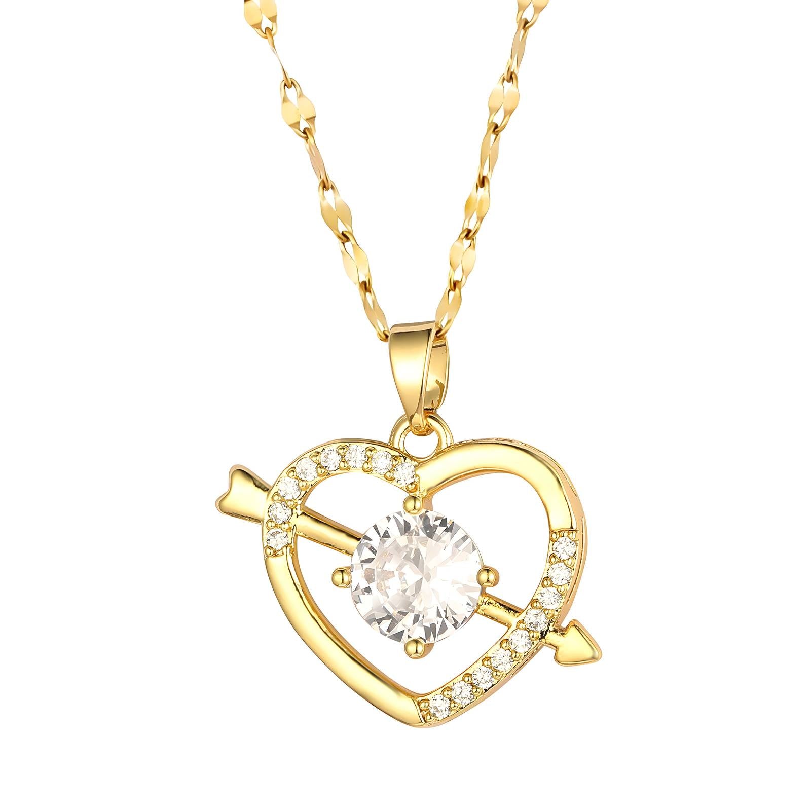 18K gold plated Stainless steel  Hearts necklace, Intensity - The Best Accessory