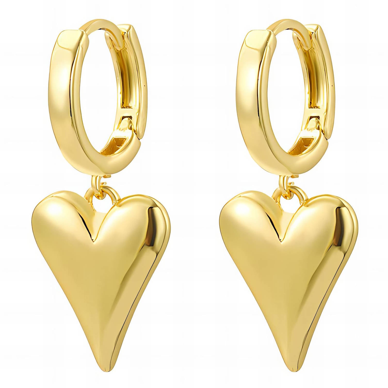 18K gold plated Stainless steel  Hearts earrings, Intensity - The Best Accessory