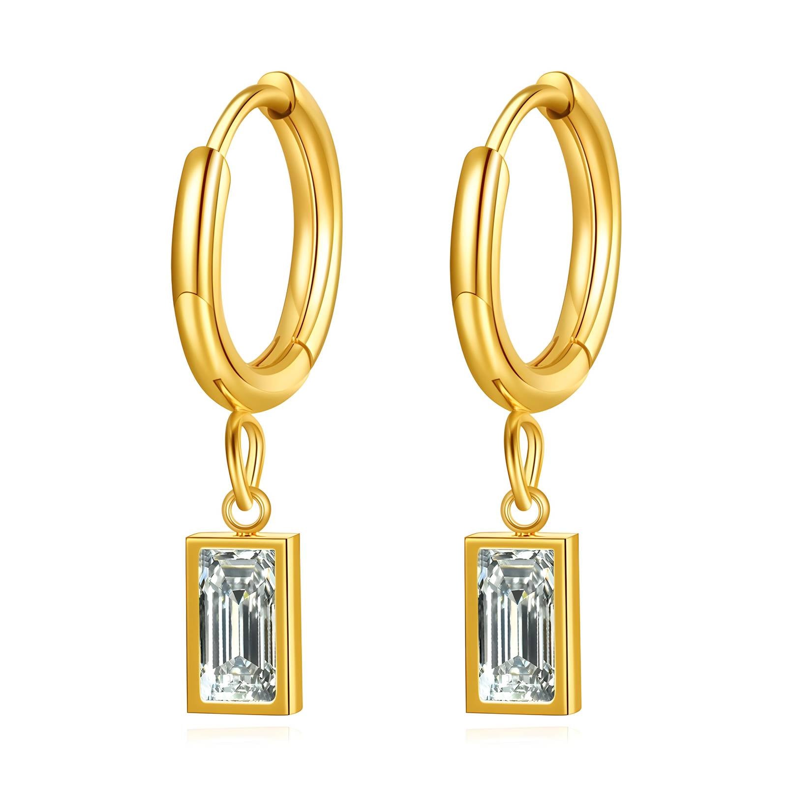 18K Gold Plated Stainless Steel Drop Earrings, Intensity - The Best Accessory