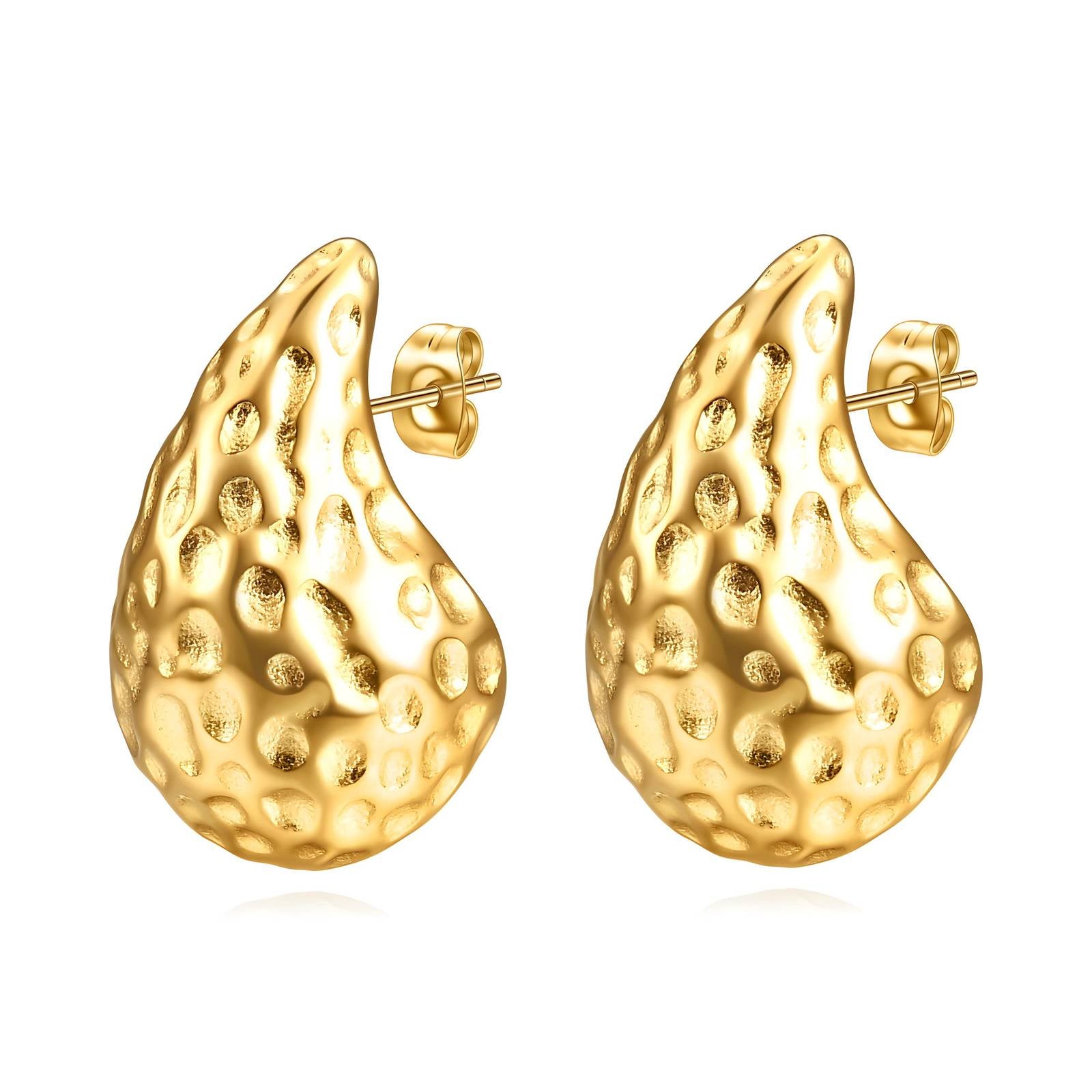 18K Gold Plated Stainless Steel Tear Drop Earrings, Intensity - The Best Accessory