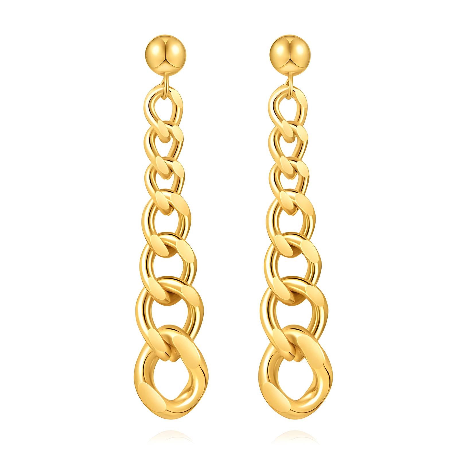 18K Gold Plated Stainless Steel Drop Earrings, Intensity - The Best Accessory