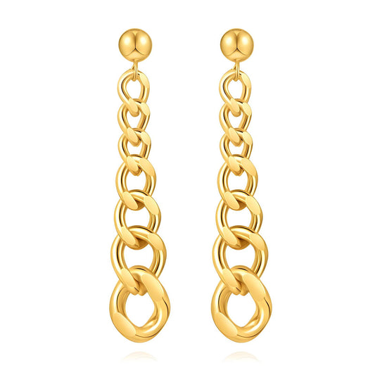 18K Gold Plated Stainless Steel Drop Earrings, Intensity - The Best Accessory
