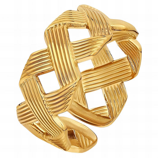 18K gold plated Stainless steel finger ring, Intensity - The Best Accessory