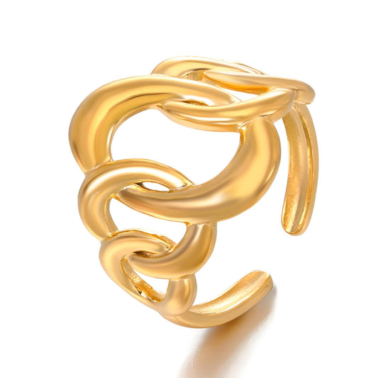 18K gold plated Stainless steel finger ring, Intensity - The Best Accessory