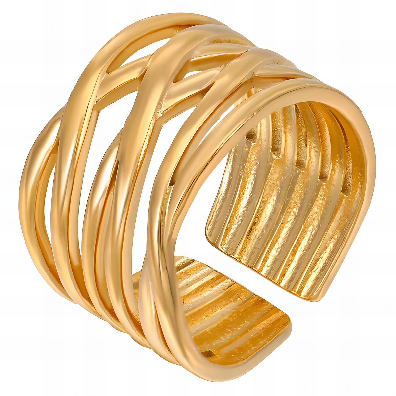 18K gold plated Stainless steel finger ring, Intensity - The Best Accessory