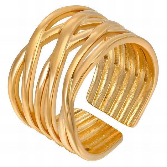 18K gold plated Stainless steel finger ring, Intensity - The Best Accessory