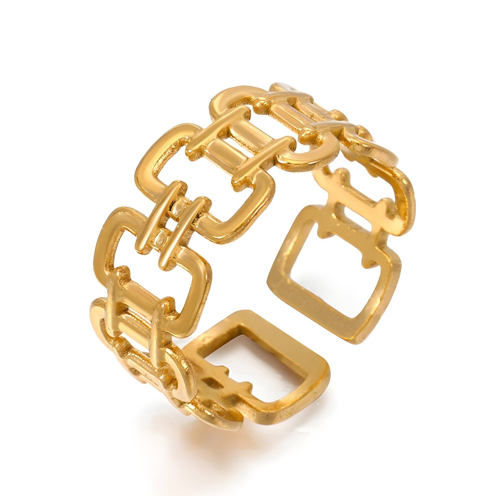 18K gold plated Stainless steel finger ring, Intensity - The Best Accessory