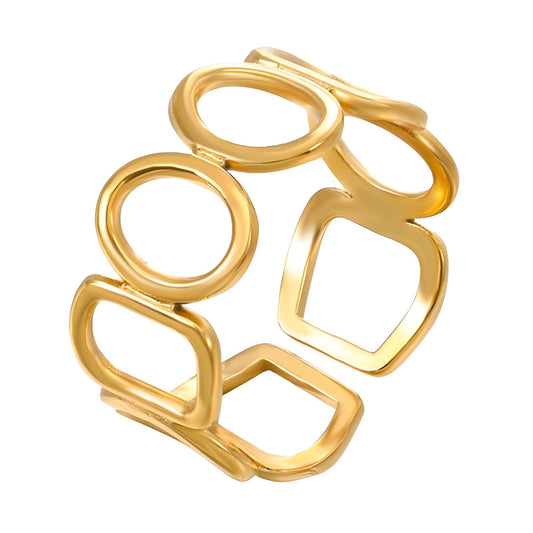 18K gold plated Stainless steel finger ring, Intensity - The Best Accessory