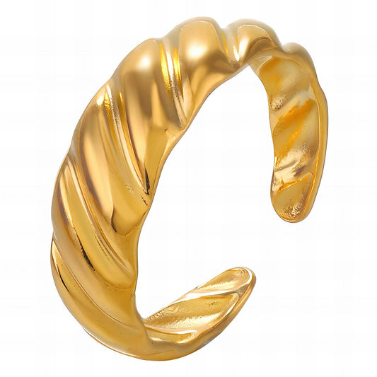 18K gold plated Stainless steel  Сroissant finger ring, Intensity - The Best Accessory