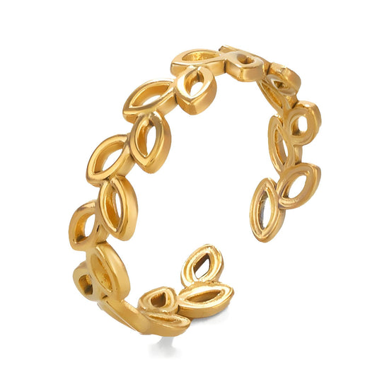 18K gold plated Stainless steel  Leafs finger ring, Intensity - The Best Accessory
