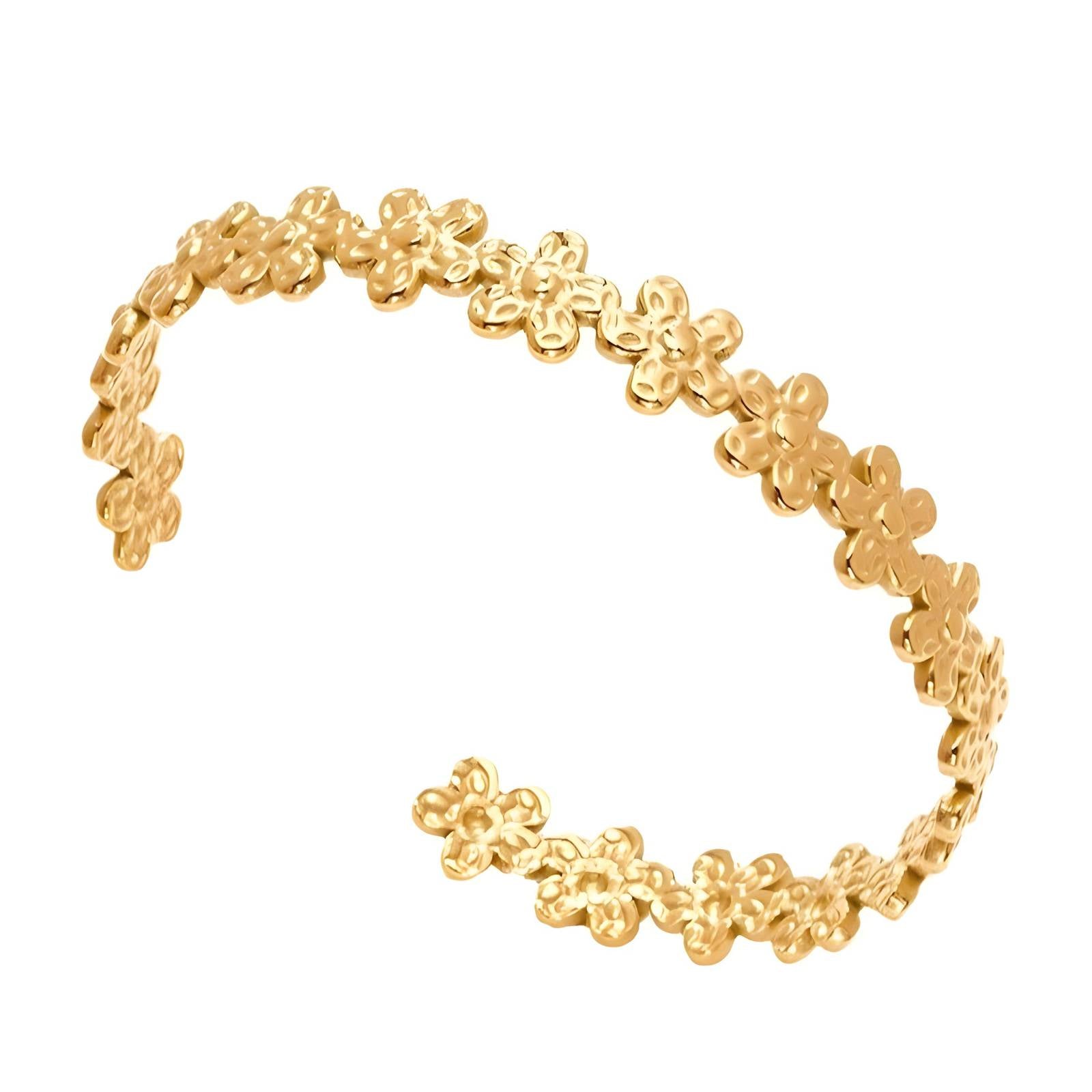 18K gold plated Stainless steel  Flowers bracelet, Intensity - The Best Accessory