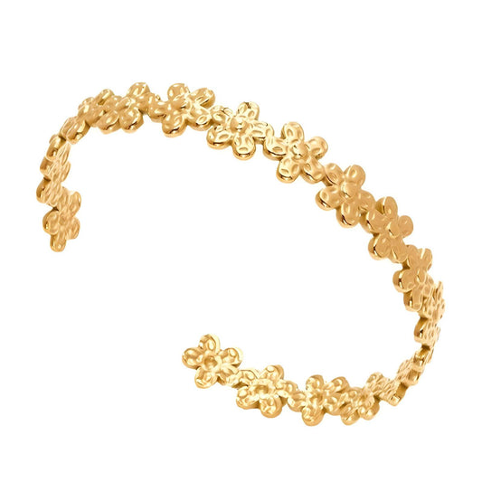 18K gold plated Stainless steel  Flowers bracelet, Intensity - The Best Accessory