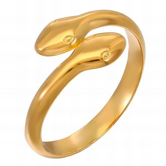 18K gold plated Stainless steel  Snakes finger ring, Intensity - The Best Accessory