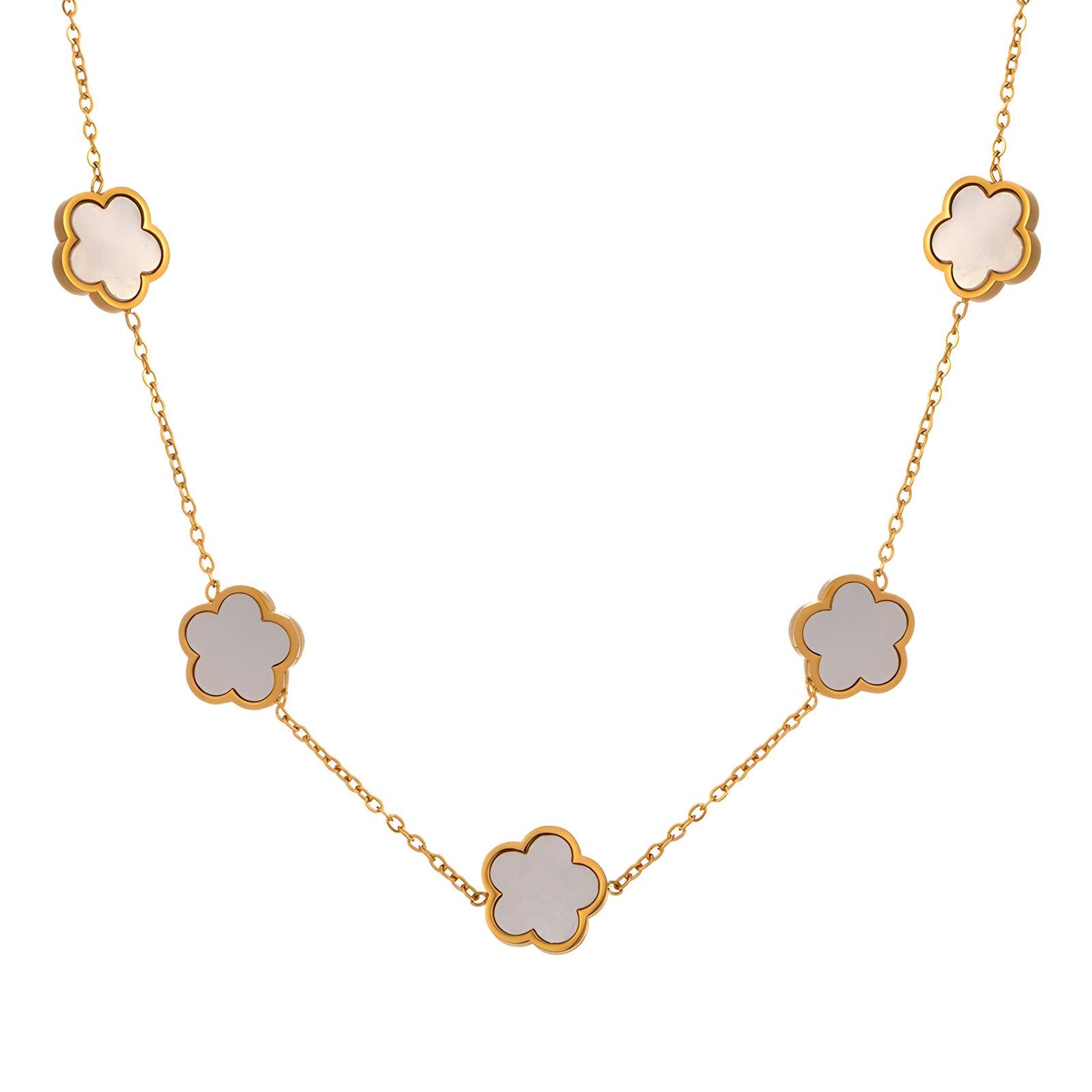 18K gold plated Stainless steel  Flower Meadow necklace, Intensity - The Best Accessory