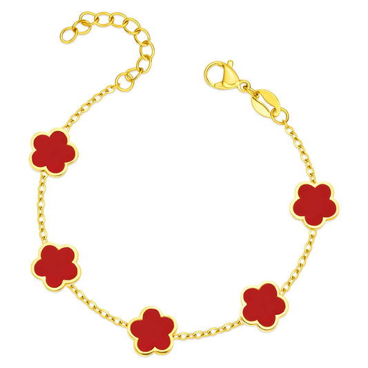 18K gold plated Stainless steel  Flower Meadow bracelet, Intensity - The Best Accessory