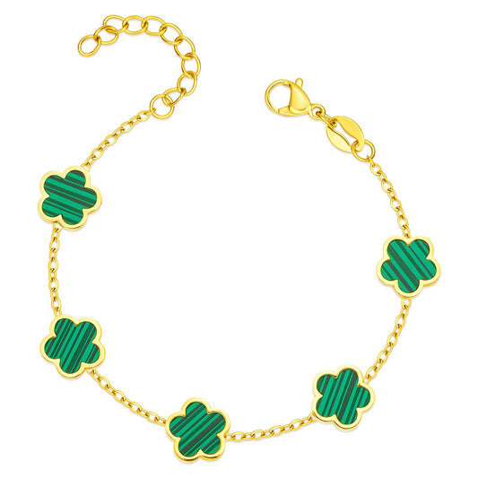 18K gold plated Stainless steel  Flowers bracelet, Intensity - The Best Accessory