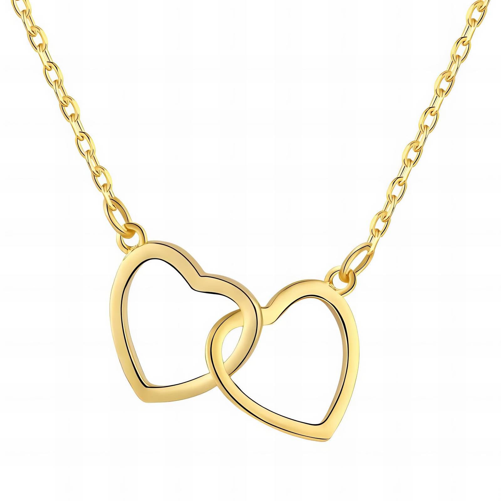 18K gold plated Stainless steel  Hearts necklace, Intensity - The Best Accessory