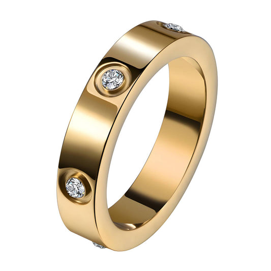 18K gold plated Stainless steel finger ring, Intensity - The Best Accessory