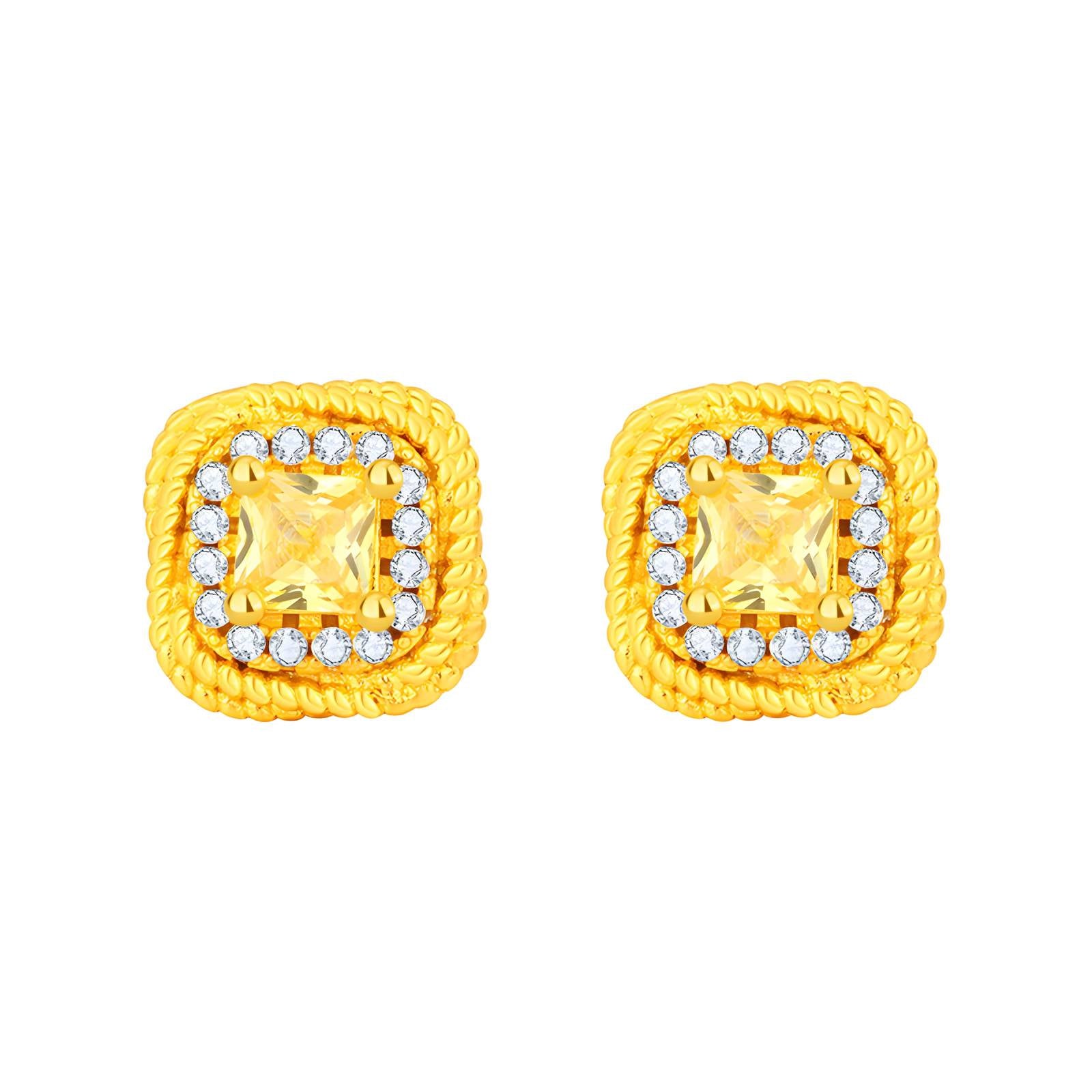 18K Gold Plated Stainless Steel Stud Earrings, Intensity - The Best Accessory