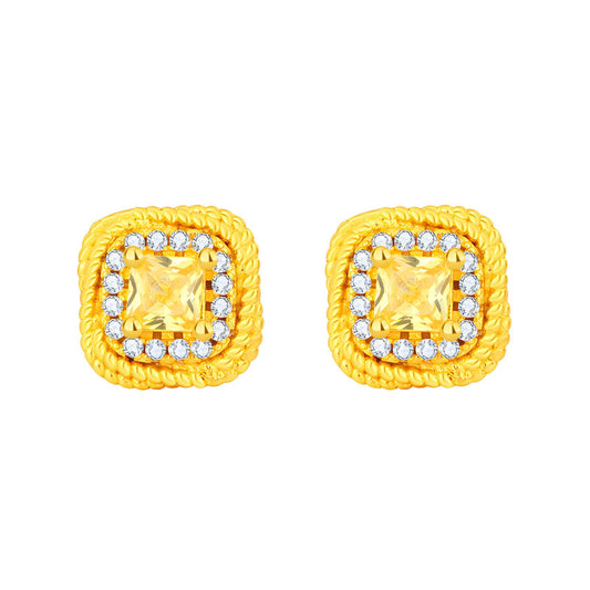 18K Gold Plated Stainless Steel Stud Earrings, Intensity - The Best Accessory