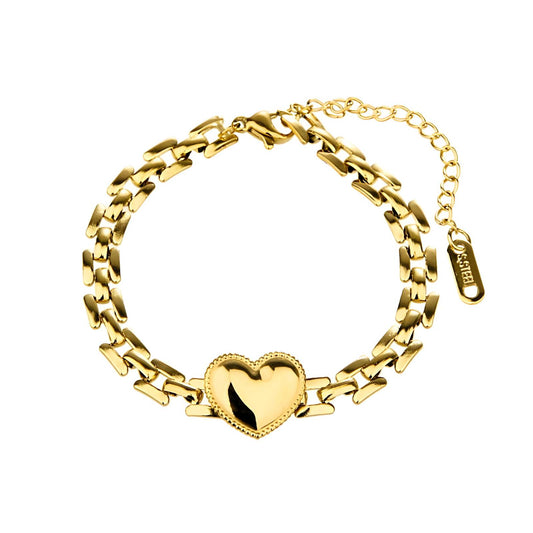 18K gold plated Stainless steel  Heart bracelet, Intensity - The Best Accessory