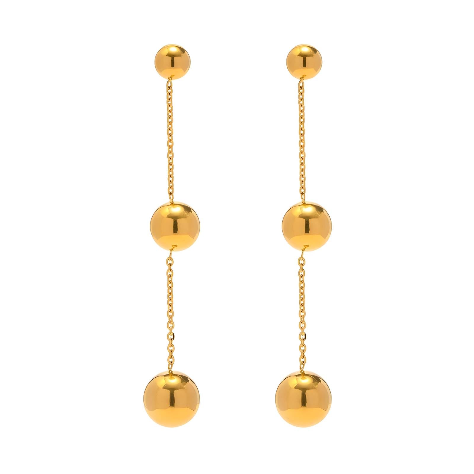 18K Gold Plated Stainless Steel Drop Earrings, Intensity - The Best Accessory