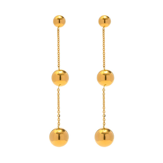 18K Gold Plated Stainless Steel Drop Earrings, Intensity - The Best Accessory