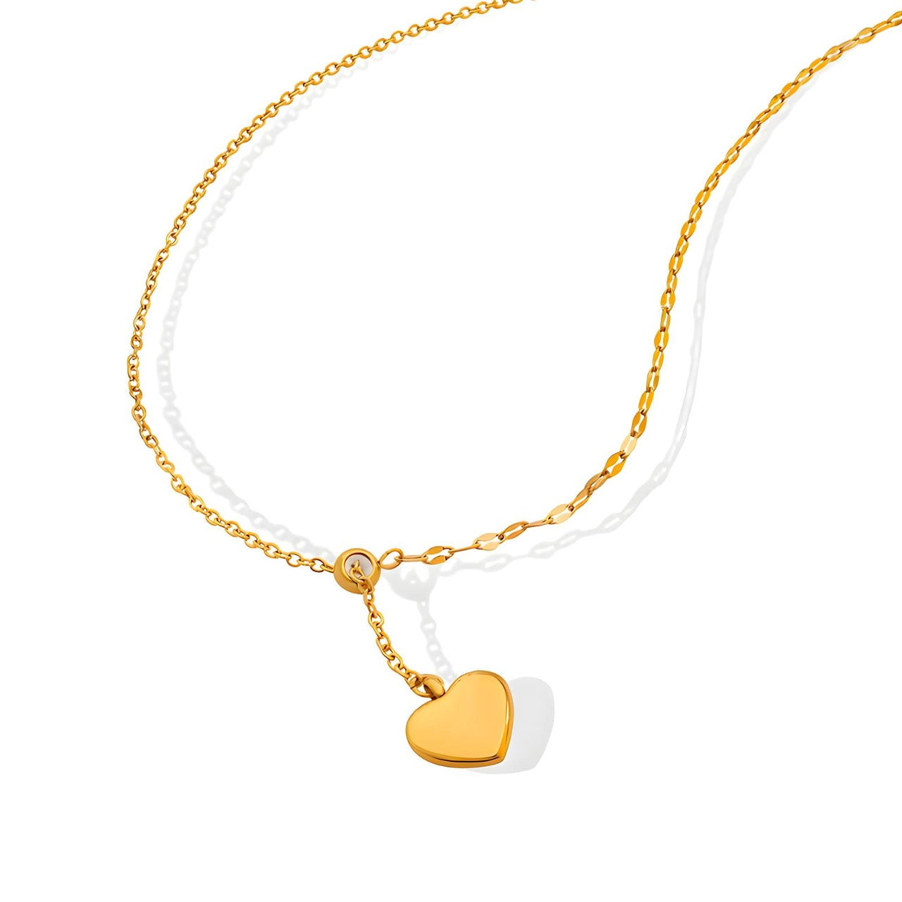 18K gold plated Stainless steel  Heart necklace, Intensity - The Best Accessory