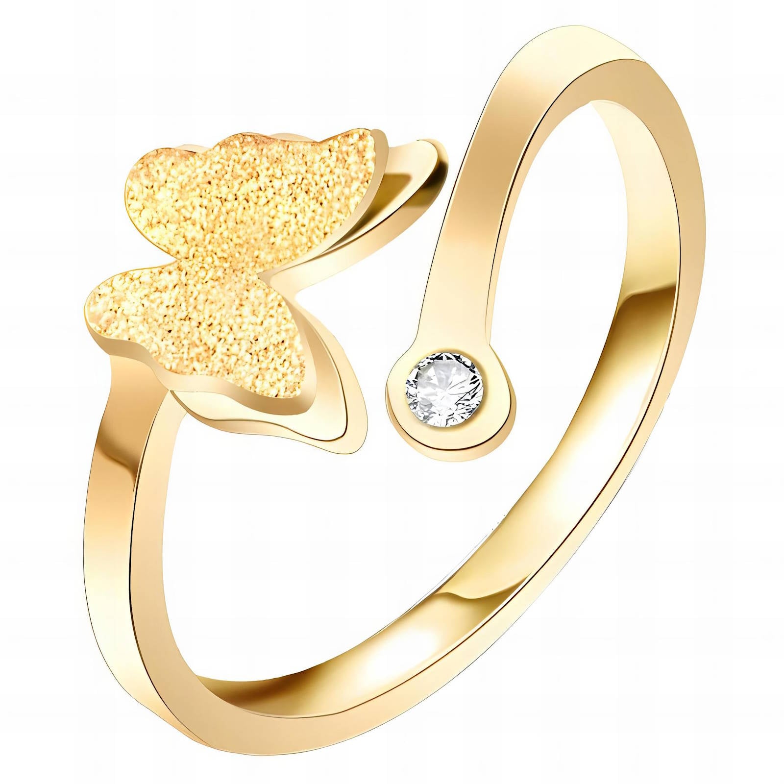 18K gold plated Stainless steel  Butterfly finger ring, Intensity - The Best Accessory