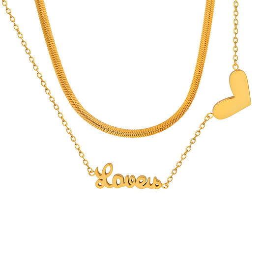 18K gold plated Stainless steel  Heart necklace, Intensity - The Best Accessory