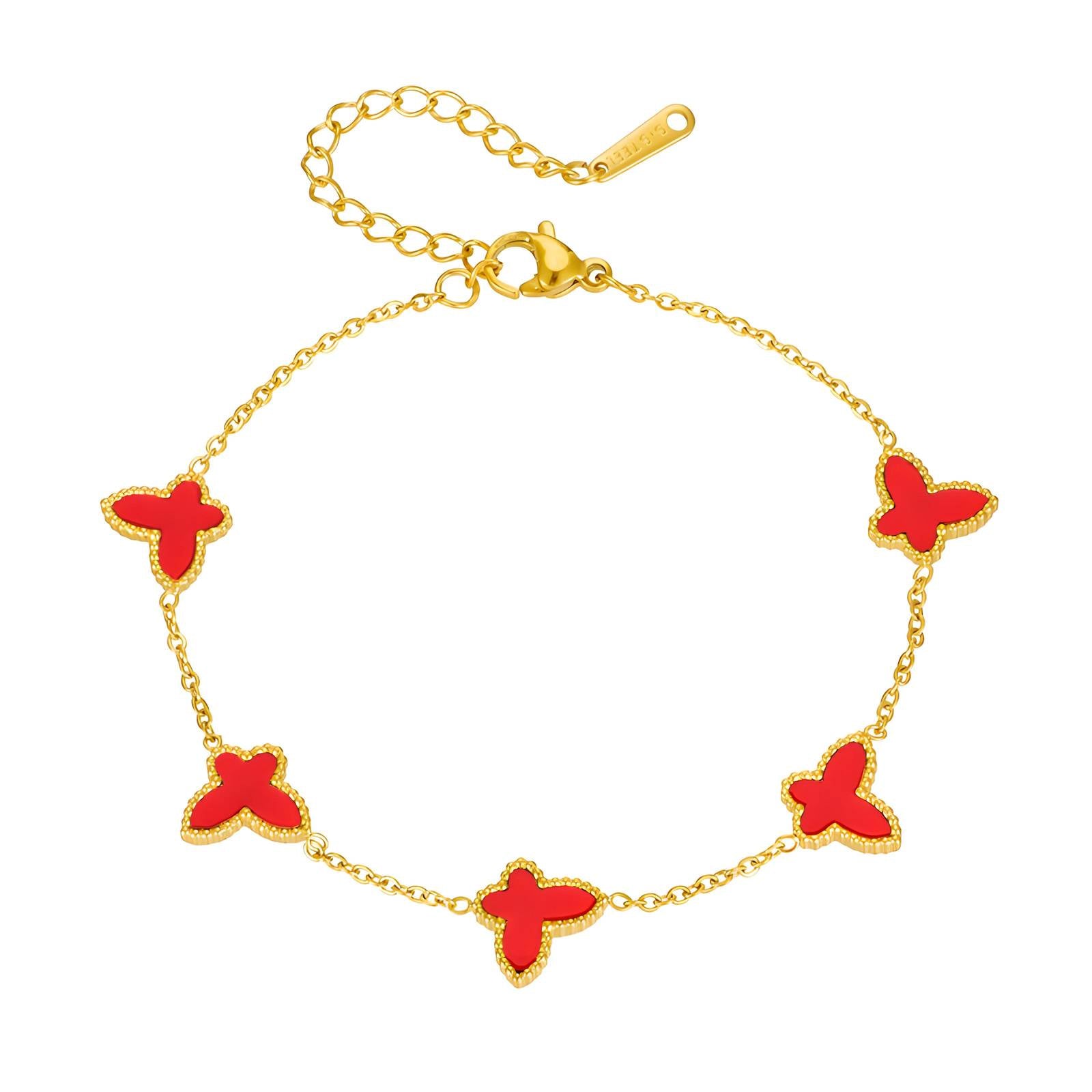 18K gold plated Stainless steel  Butterflies bracelet, Intensity - The Best Accessory