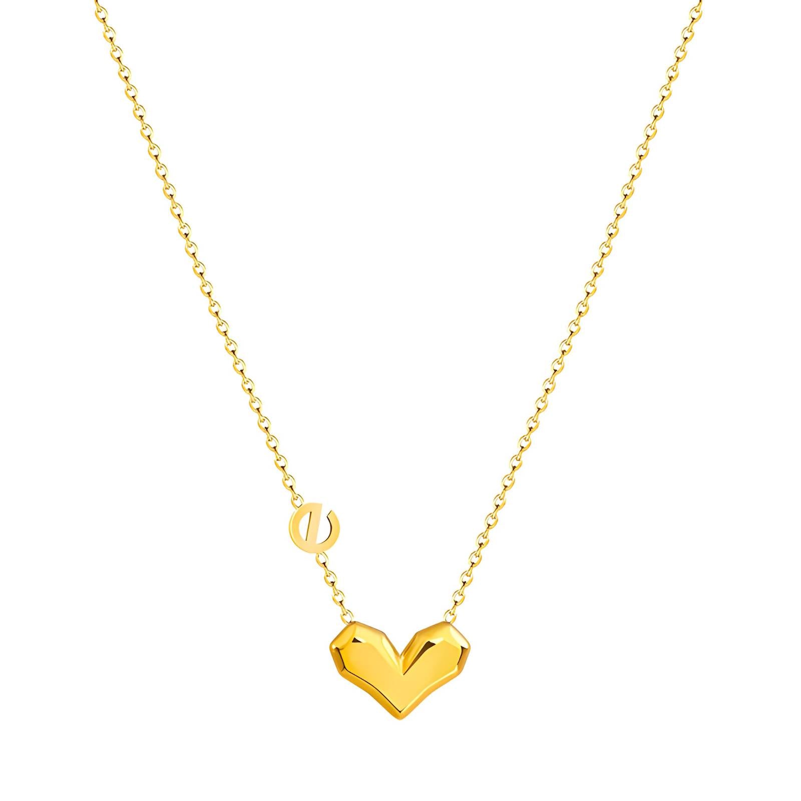 18K gold plated Stainless steel  Heart necklace, Intensity - The Best Accessory