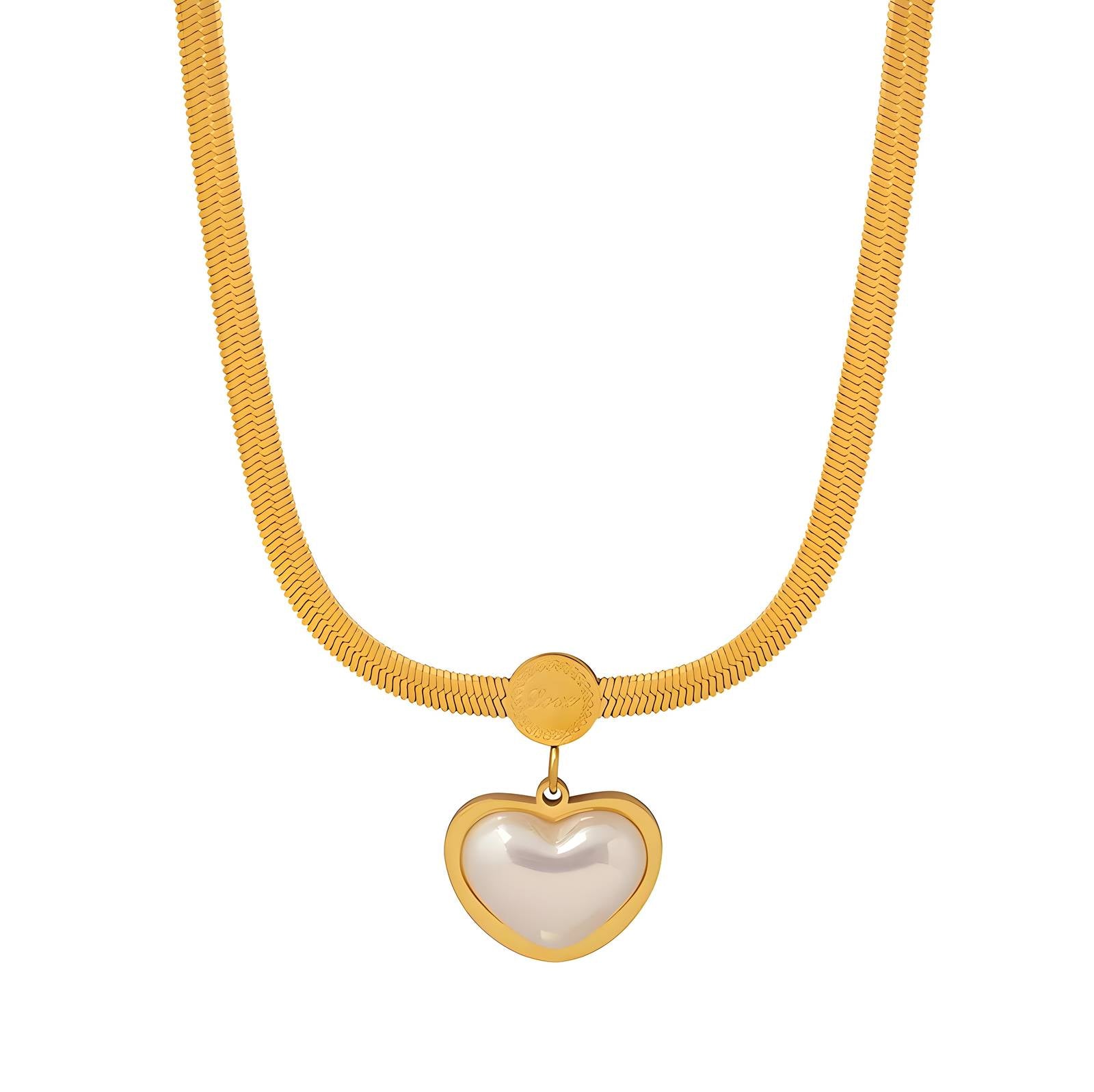 18K gold plated Stainless steel  Heart necklace, Intensity - The Best Accessory