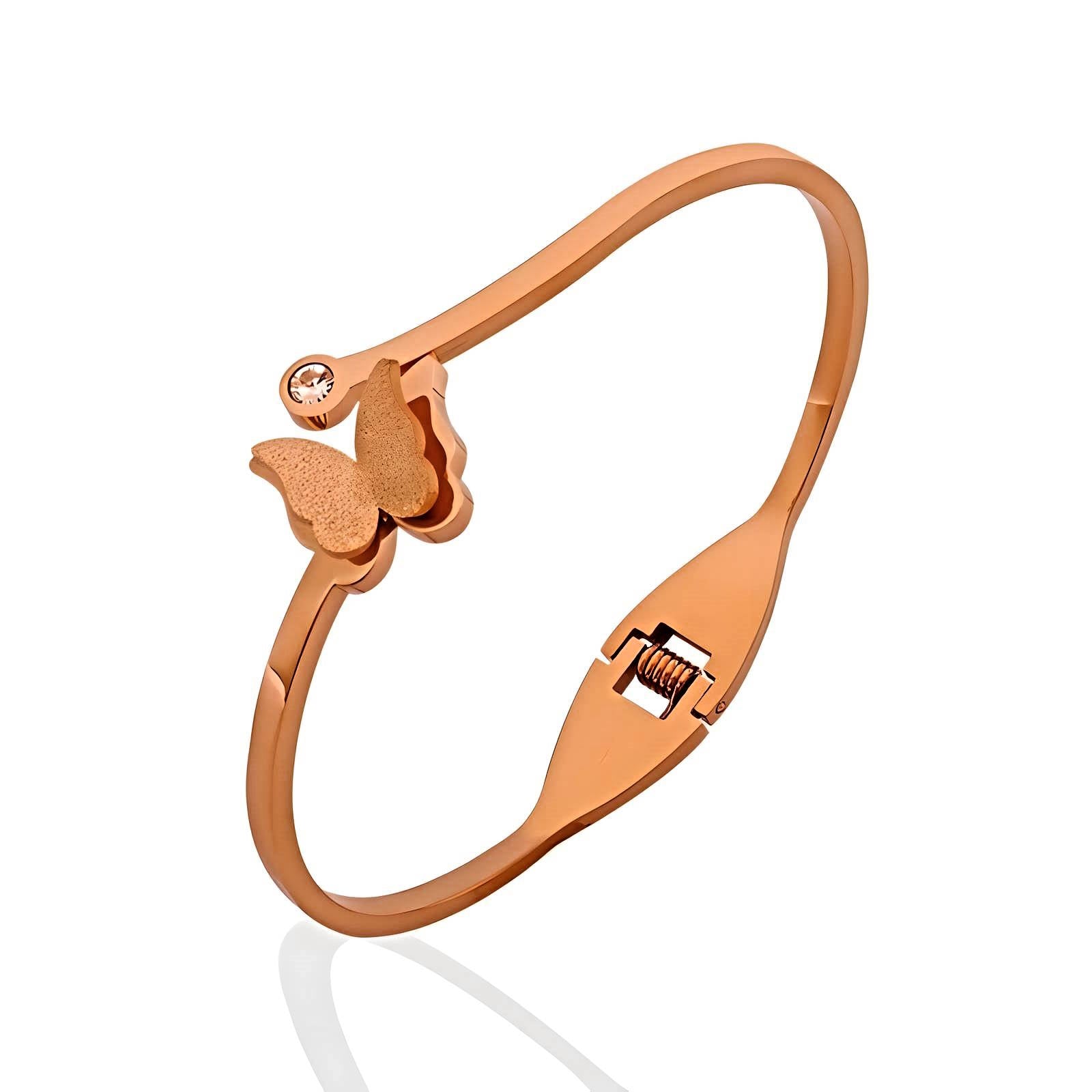 18K gold plated Stainless steel  Butterfly bracelet, Intensity - The Best Accessory